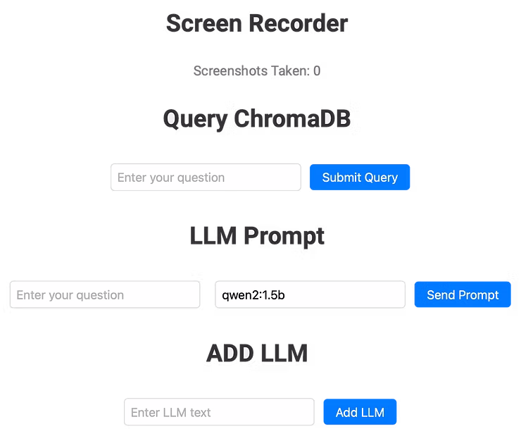 Query results and semantic search in the privacy-preserving recall tool.